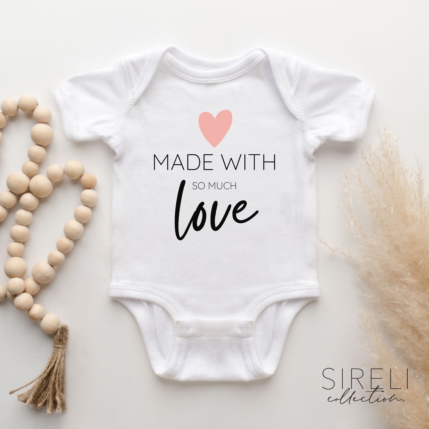 Made With So Much Love Bodysuit, Baby Announcement, Baby Reveal, Announce Pregnancy, Pregnancy Reveal Husband Grandparents, Valentine's Day